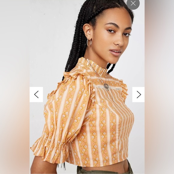 Urban Outfitters size L Prairie Ruffle Boxy Cropped Top - Picture 7 of 11